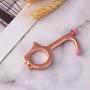 No Touch Tool Door Opener, Rose Golden- Touch Less Keychain for Touchscreen,Reusable Handle Key Tools, Stylus Pen, 2 Pack
