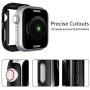 [2 Pack] L K Case for Apple Watch 40mm Series 4/5 Built-in Tempered Glass Screen Protector, All-Around Ultra-Thin Bumper Full Cover Hard PC Protective Case for iWatch 40MM - Black