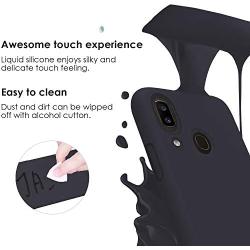Vinve Samsung Galaxy A20 Case, Galaxy A30 Case, with Tempered Glass Screen Protector [2 Pack], Liquid Silicone Slim Fit Drop Protection Case for Galaxy A20 (Black)