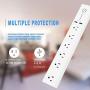 VASTFAFA 6-Outlet Surge Protector Power Strip with 2 Fast Charging USB Port,Desktop Charging Station 4.5 ft Extension Cord for Cruise Ship, Dorm Room Multi Plug Extender (White)
