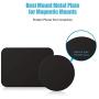 WizGear Mount Metal Plate with Adhesive for MagneticCradle-less Mount - 4 Pack, 2 Rectangle and 2 Round (Compatible with Magnetic Mounts) Black