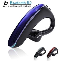 SLuB Bluetooth Headset,Wireless Headset V5.0 Bluetooth Phone Earpiece Business Earphones Sweatproof Headphones with in-Ear Earbuds Hands Free Bluetooth for Cell Phone (Blue, Small)