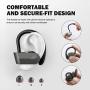 True Wireless Earbuds Bluetooth 5.0 Headphones CRSCN Sweatproof Sport Earphone with Earhook Charging Case Built-in Mic in-Ear Earbuds 40H Playtime HD Stereo Sound Headset for Running (Black&Silver)