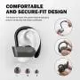 True Wireless Earbuds Bluetooth 5.0 Headphones CRSCN Sweatproof Sport Earphone with Earhook Charging Case Built-in Mic in-Ear Earbuds 40H Playtime HD Stereo Sound Headset for Running (Black&Silver)