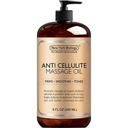 New York Biology Anti Cellulite Treatment Massage Oil - All Natural Ingredients - Penetrates Skin 6X Deeper Than Cellulite Cream - Targets Unwanted Fat Tissues & Improves Skin Firmness - 8 oz