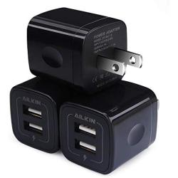 USB Wall Charger, Ailkin 2.1A Dual Port Portable Universal USB Wall Charger Adapter Compatible with iPhone X/8/7/6S/6S Plus, iPad Pro/Air 2/mini2, Galaxy S7/S6/Edge/Plus, Note 5/4, LG, HTC, and More