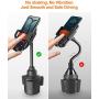 PaiTree Car Cup Holder Phone Mount, Ultra Stable Neck Cell Phone Holder for Car, Cradle Long Adjustable Car Mount for iPhone Compatible with iPhone 11 Pro Max/11 Pro/11/XS/XR/X/8/7 Plus Samsung S10+