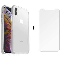 OtterBox Symmetry Clear Series Case for iPhone X & iPhone Xs with Alpha Glass Screen Protector Bundle - Retail Packaging - Clear