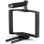 Movo SCG-30 Aluminum Alloy DSLR Camera Cage with Top Handle Grip - Camera Holder with Shoe Mount and 15mm Rod for DLSR Cameras