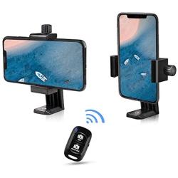 UBeesize Cell Phone Tripod Mount with Wireless Remote, Selfie Stick Monopod Head and Tripod Adapter Stand Holder Compatible with iPhone Android and All Phones