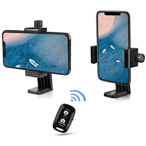 UBeesize Cell Phone Tripod Mount with Wireless Remote, Selfie Stick Monopod Head and Tripod Adapter Stand Holder Compatible with iPhone Android and All Phones