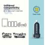 RAMPOW 24W Dual USB Car Charger - [DC 12-24V] 4.8A Fast Car Charger - USB Car Charger Adapter Compatible with iPhone, Samsung, LG, HTC, Sony, Oneplus, Tablets, GPS Devices and More - Navy