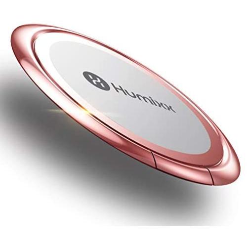 Humixx Phone Ring Holder, Stainless Steel Cell Phone Finger Stand, 360° Rotation Thin Universal Kickstand, Magnetic Car Mount for iPhone XR/XS Max, Samsung S10, Huawei P30 - Rose Gold