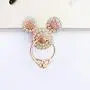 Universal 360 Degree Rotating Finger Ring Stand Holder for Cell Phone or Tablet - Crystal Rhinestone Pink Mouse