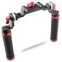 CAMVATE 15mm Rod & Soft Rubber Grip Shoulder Mount Rig with Rosette Standard Accessory for DSLR(Red,M6 Thread,31.8 mm)