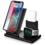 Wireless Charger,7.5W Fast Wireless Charging Stand Compatible iPhone 11/11 Pro/11 Pro Max/XS Max/XS/XR/X/8/8+,Charging Dock Organizer Compatible Apple Watch,AirPods-No AC Adapter