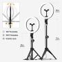 Meifigno 10" Ring Light with Tripod Stand [Dual Phone Holders][3 Light Modes][10 Levels], 10 Inch LED Selfie Ring Light for Video Conference & Live Stream, Compatible with iPhone, Samsung, Pixel Etc