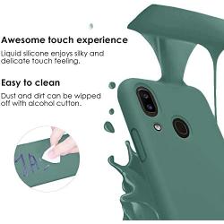 Vinve Samsung Galaxy A20 Case, Galaxy A30 Case, Liquid Silicone Slim Gel Rubber Full Body Protection Shockproof Cover Drop Protection Case for Galaxy A20 (Blackish Green)