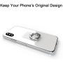 Attom Tech Transparent Phone Ring Holder Grip 360 Degree Free Rotation, Clear Cell Phone Finger Ring Kick-Stand for - for iPhone X 8 7 Plus 6S 6 5s 5 SE, Galaxy S9 S8 S7 S6 Edge, Note 8 5 4(Silver)