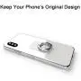 Attom Tech Transparent Phone Ring Holder Grip 360 Degree Free Rotation, Clear Cell Phone Finger Ring Kick-Stand for - for iPhone X 8 7 Plus 6S 6 5s 5 SE, Galaxy S9 S8 S7 S6 Edge, Note 8 5 4(Silver)