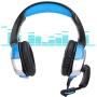 Computer Gaming Headset, Head-Mounted Gaming Headphone, ABS Gaming Headset Lighting Headphone with Microphone for Mobile Phone Computer(Black Blue)