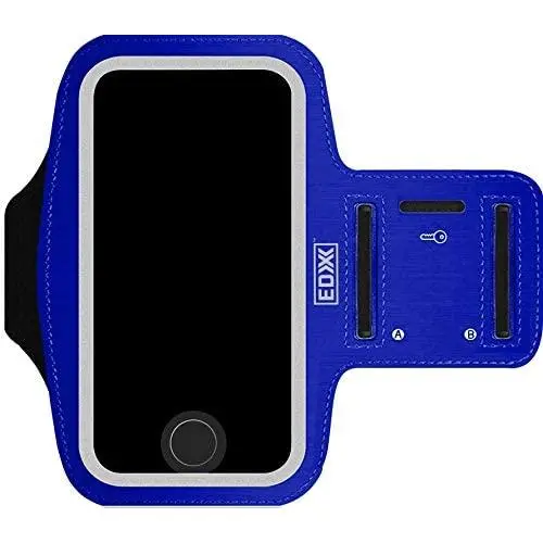 EDX Running Armband Phone Holder for Men & Women, with and Without LED, Compatible with iPhone and Galaxy Smartphones, Blue EDX Running Armband Phone Holder for Men & Women, with and Without LED, Compatible with iPhone and Galaxy Smartphones, Blue