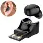 Mini Wireless Earbud Single Ear Bluetooth Earpiece Invisible in-Ear Business Bluetooth Headphone Headset with Mic 6-Hour Playtime Magnetic USB Charging Dock Sweatproof Sport Earphone (Black)