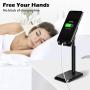 B-Land Cell Phone Stand, Adjustable Phone Holder Stand for Desk, Universal Desktop Phone Stand Tablet Stand Compatible with iPhone SE 11 Pro XS Max XR X 8 7 6S Plus Samsung Galaxy S10 S9 & Tablets