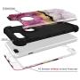 Hocase iPhone 8 Plus Case, iPhone 7 Plus Case, Heavy Duty Shockproof Protection Hard Plastic+Silicone Rubber Hybrid Protective Case for iPhone 7 Plus/iPhone 8 Plus - Purple White Marble
