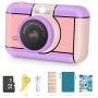 Magicfun Kids Camera for Girls Age 3-10Years Old - 24MP Dual Lens Kid Digital Camera, 1080P 2.4 LCD Blue Screen Video Camcorder, USB Rechargeable Selfie Camera with 32GB SD Card