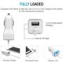 Apple Certified iPhone Lightning Car Charger for iPhone 11, X, XR, XS, 8, 8 Plus, 7, 7 Plus, 6S, 6S Plus, 6 Plus, SE, 5S, iPad Pro, Air 2, Mini 4 with Extra USB Port (White)