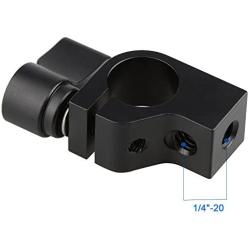 CAMVATE 15mm Single Rod Clamp with Two 1/4"-20 Screw Hole for Camera DSLR Rail System(Black)