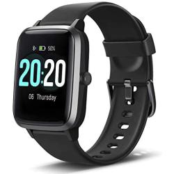 Lintelek Smart Watch, Full Touch Screen Smartwatch, 1.3 Inch Fitness Tracker with HR Monitor, Sleep Tracker, Stopwatch, IP68 Waterproof Fitness Watch Compatible with iOS, Android for Men, Women