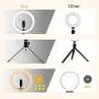 10.2" LED Ring Light Elegant Choise Desktop Selfie Ring Light with Tripod Stand Cell Phone Holder Remote Control for Photography YouTube Video and Makeup Live Streaming 3 Light Modes