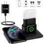 Wireless Charger, 3 in 1 Wireless Charging Pad, Charing Dock for iWatch 5/4/3/2 and AirPods Pro/2, 10W Qi Fast Charger for iPhone 11 Series/SE 2/XS Max/XR/XS/X/8/8P/Samsung(No iWatch Charging Cable)