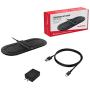 HyperX Chargeplay Base - Qi Wireless Charger, Qi Certified, Dual Wireless Charging Pads Charge Up to Two Devices, Battery Indicators, AC Wall Adapter, Compatible with Qi-Enabled Devices, HX-CPBS-A