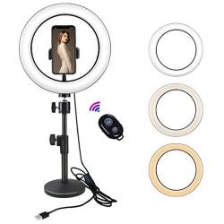 Yefound 9" Portable Led Ring Light with Stand & Cell Phone Holder and Remote Control for Live Streaming in YouTube, Facebook,can Selfie, Take Video,Makeup