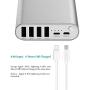 Power Bank 20000mAh,(Thinnest Aluminum)(Ultra High Capacity) BONAI External Battery Pack,4 USB Output Ports(4.8A) Portable Charger,High-Speed Charging for iPhone XS Max 8 7 Plus Samsung S9 S8 - Sliver