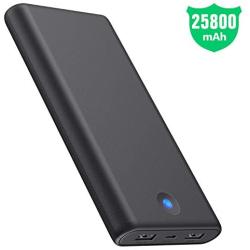 Portable Charger Power Bank 25800mah Newest Enhanced Portable Phone Charger Dual Output with LED Colorful Indicator Charging External Battery Packs Charger for Smartphone, Android,Tablet and More