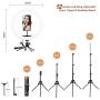 LED Ring Light with Tripod Stand, 12 inch Dimmable Live Light Kit, 3 Color Modes and 10 Brightness, USB Powered, Heighten Hose, Desktop Stand, Phone Holder for Live Streaming, Video Shooting, Camera
