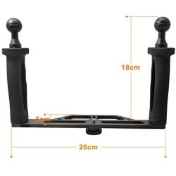 D&F Hand Grip Aluminum Alloy Stabilizer Gimbal for DSLR Camera Action Camera, Video Film Movie Making Kit for GoPro Hero 8/7/6 Canon Nikon Pentax Sony Olympus