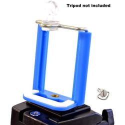 DaVoice Cell Phone Tripod Adapter Mount Holder Clamp Compatible with iPhone X XS Max XR Se 8 7 6 6s Plus Samsung Galaxy S9 S8 S7 Adjustable Smartphone Bracket Clip Cellphone Attachment (Light Blue)