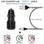Car Charger Fast Charging for Moto G7 G6 G8 Play Plus,G Stylus,G Power,Z4 Z5 Z3 Z2 Z Play/Force,X4,One Action/Zoom,30W Adapter,2 USB Port:Quick Charge 3.0+2.4A+6FT USBC Cord-Not for Motorola G6Play