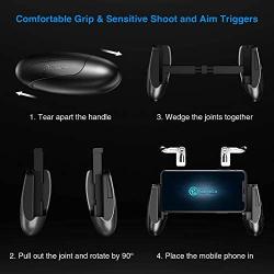 GameSir F2 Mobile Game Controller,Sentivie Shoot and Aim Fir Buttons L1R1 Trigger, Mobile Grip Jostick Set for PUBG/Knives Out/Rules of Servival (Black + Clear)