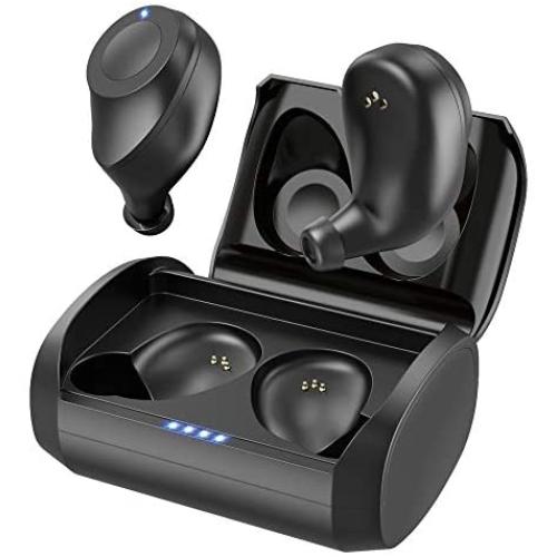 VersionTECH. TWS Wireless Earbuds Bluetooth Earphones with Built-in Mic Portable Charging Case Splash Resistant, Stereo Hi-Fi in-Ear Headphones for Gym Running Sports Music iOS Android Smartphone
