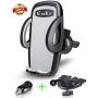 CarKit 2-in-1 CD Phone Holder for Car & Car Vent Phone Mount with Free Bonus Car Charger, Car Phone Mount for iPhone 11 Pro Max Xs Xr 8+ 7 Samsung Galaxy S20 Ultra S10 S9+ S8 & Other Cell Phones