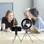 Selfie Light Ring 6.3-inch with Stand & Phone Holder,3 Light Settings Dimmable Desk LED Camera Lights for Recording Video,Makeup,YouTube,Live Streaming Selfie Light Ring 6.3-inch with Stand & Phone Holder,3 Light Settings Dimmable Desk LED Camera Lights for Recording Video,Makeup,YouTube,Live Streaming