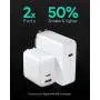 USB C Charger AUKEY Omnia 65W Fast Charger (Dual Port USB C PD 3.0 Plus USB A) with GaNFast Technology and Dynamic Detect PD Charger Wall Charger for MacBook Pro Air, iPad Pro, iPhone SE, ASUS, HP, LG