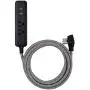 Cordinate Designer USB Charging Station Extension Cord, Power Strip Surge Protector, 2 Outlets, 2 USB Ports, Extra Long 10 ft Cable with Flat Plug, Braided Cord, 2.4A Fast Charge, Black/White, 41885 Cordinate Designer USB Charging Station Extension Cord, Power Strip Surge Protector, 2 Outlets, 2 USB Ports, Extra Long 10 ft Cable with Flat Plug, Braided Cord, 2.4A Fast Charge, Black/White, 41885