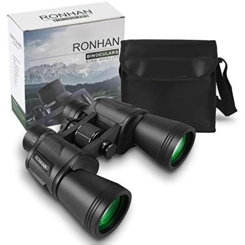 20x50 High Power Military Binoculars, Compact HD Professional/Daily Waterproof Binoculars Telescope for Adults Bird Watching Travel Hunting Football-BAK4 Prism FMC Lens-with Case and Strap (20X50)